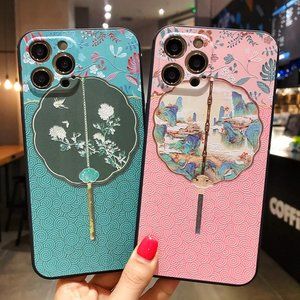 Luxury Vintage Palace Flowers Relief Soft Phone Case For Iphone